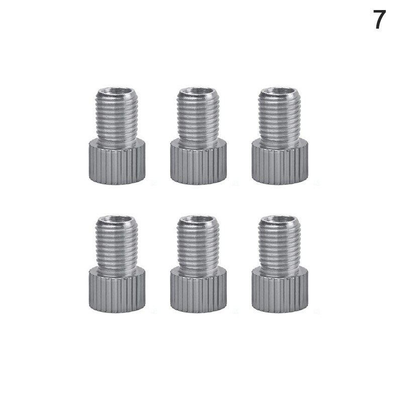 6 Pcs Aluminum Bicycle Bike Valve PRESTA to SCHRADER Converter Car Valve Adapter: gray