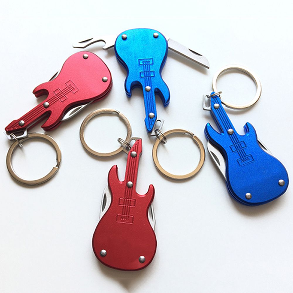 1PC Alloy Guitar Beer Bottle Opener Keychain Men Opener Keyring Men Car Key Holder Bar Kitchen Tools