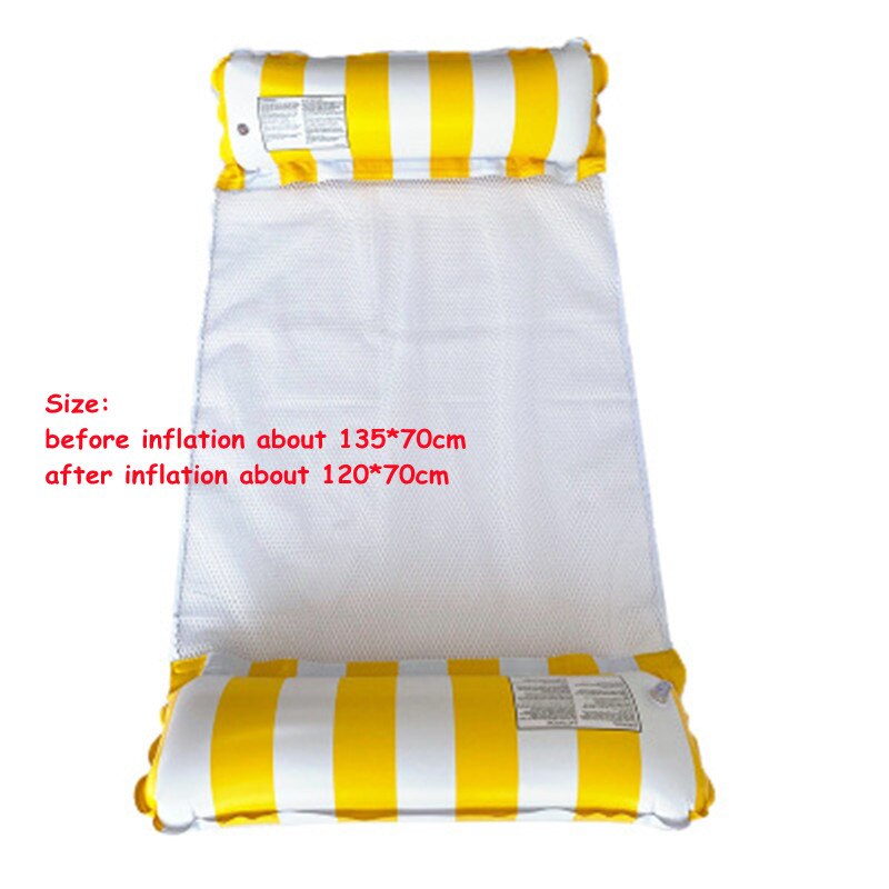 Amaca galleggiante galleggiante lettino galleggiante giocattoli galleggianti gonfiabile letto galleggiante sedia piscina pieghevole amaca gonfiabile letto: yellow white