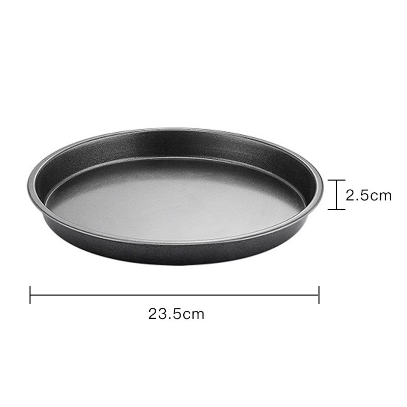 Poêle antiadhésive ronde en acier au carbone, de alimentaire, poêle à Pizza, outil de pâte, moule à gâteau, accessoires de cuisine: black 9 inches