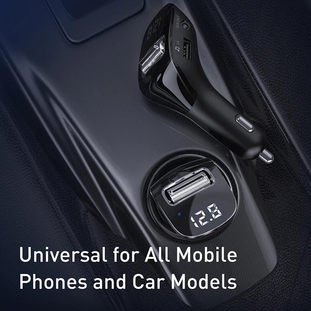 FM Transmitter Car Wireless Bluetooth 5.0 FM Radio Modulator Kit Player Audio Charger MP3 Car Car USB Aux Handsfree I7S9