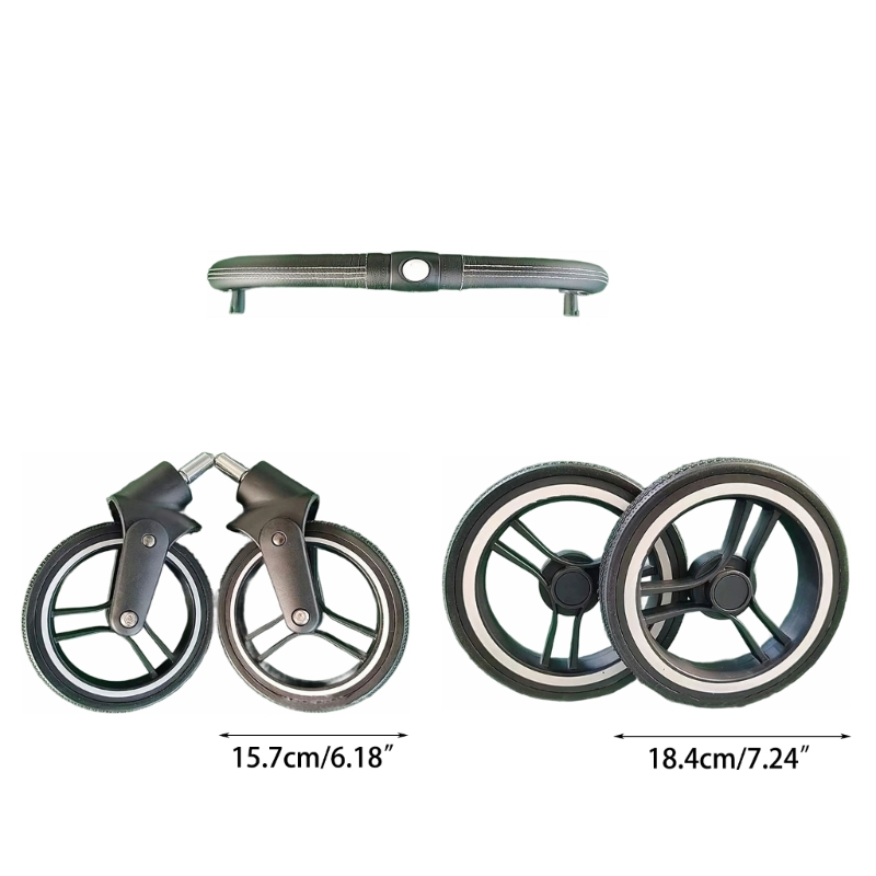 Kinderwagenwielset Betrouwbare rubberen en metalen kinderwagenwielen Vervanging voorarmsteun voor Yoya Dearest