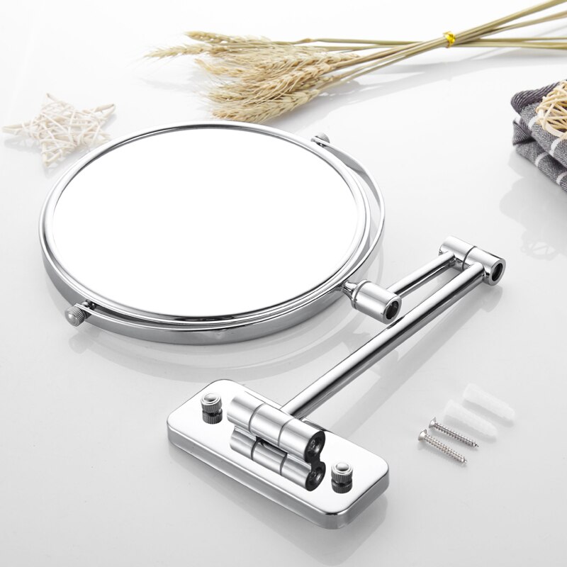 Bathroom Mirror Round Double Side Wall Makeup Mirror Stainless Steel Double Face Dressing Decorations Living Room Mirrors