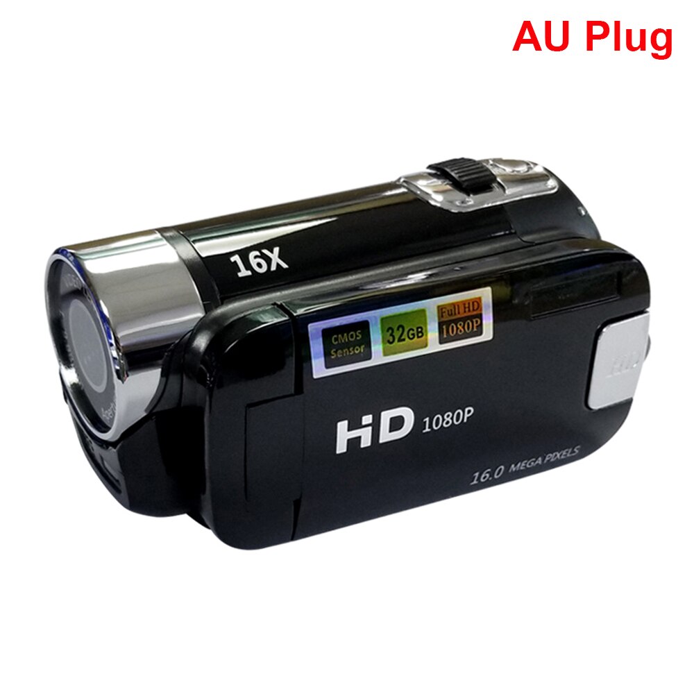 Digital Camera 16X Focus Zoom Video Recorder 2.7inch TFT Screen Display Battery Powered Support SD Card for Video Studio: Black AU plug