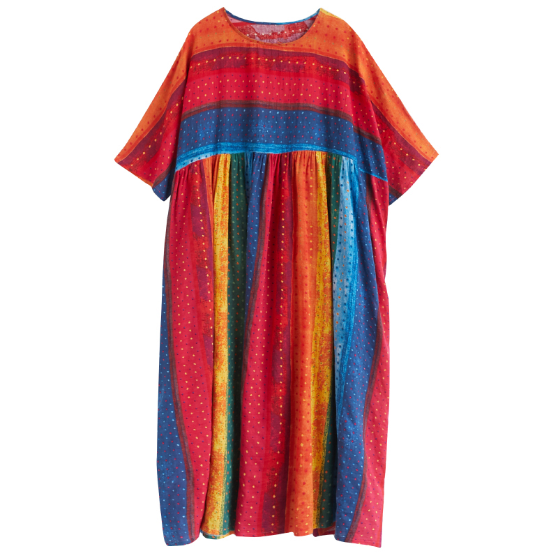 Dimanaf verão vestido de impressão oversize roupas femininas vestido de verão praia férias casual senhora vestidos algodão solto plus size 5xl 6xl