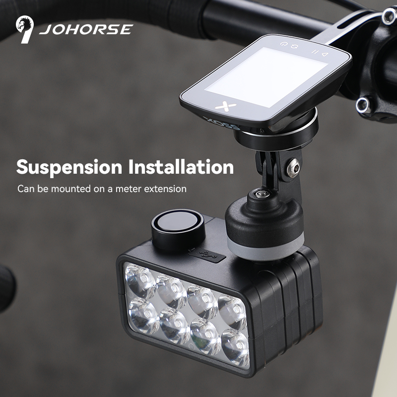 8 LED Bicycle Front Light Rechargeable Bike Light with Horn MTB Bicycle Head Lights Cycling Bike Safety Lamp for Night Riding