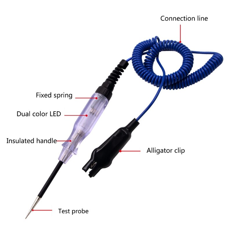 Car Circuit Tester 6V-12V-24V DC Automotive Voltage Test Electrical Volt Continuity Tester Auto with Indicator Light