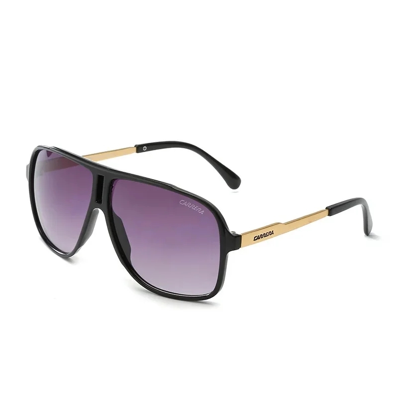 Carrera Men Brand Sunglasses Vintage Sun Glasses Men Women Big Square Oversize Colorful Outdoor Sports Driving Eyewear CA020: Gold