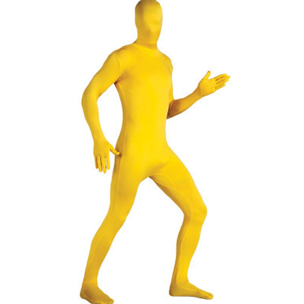 Costume de peau chaude effet Invisible corps extensible vert écran Costume Photo adulte Costume serré vidéo Costume fête vert furtif vêtements: Jaune