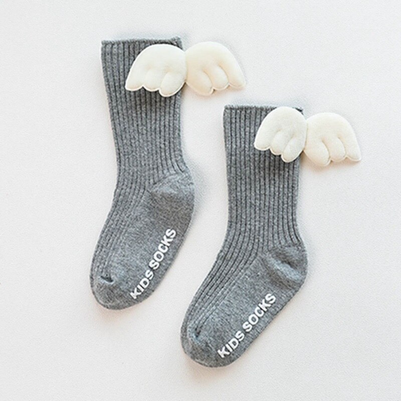 Automne hiver enfants enfant en bas âge filles ange ailes chaussettes pour enfant filles garçons doux anti-dérapant coton chaussettes bébé chaussettes de noël: GY / L