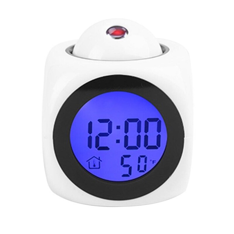 QMJHVX horloge de Projection alarme | Numérique LCD, Snooze température, anglais dire l'heure, rétro-éclairé, cloche réveil: Alarm clock 2