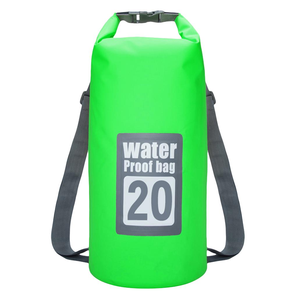 PVC Waterproof Dry Bag Sack Kayaking Rafting Camping Fishing Dry Backpack Green 5L/10L/15L/20L/30L Boating Waterproof Bags: 20 L