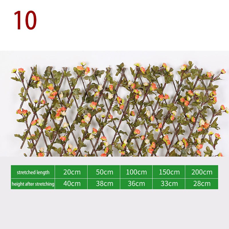 Clôture rétractable artificielle pour plantes de jardin, Simulation de fleurs, feuilles, décoration de jardin, écran de protection en treillis: 10