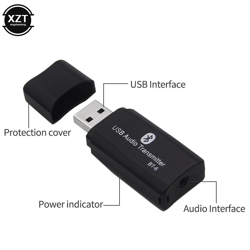 2 IN 1 Bluetooth 5.0 Audio Receiver Transmitter Mini HIFI Stereo Bluetooth AUX USB 3.5mm Jack For TV PC Car Kit Wireless Adapter