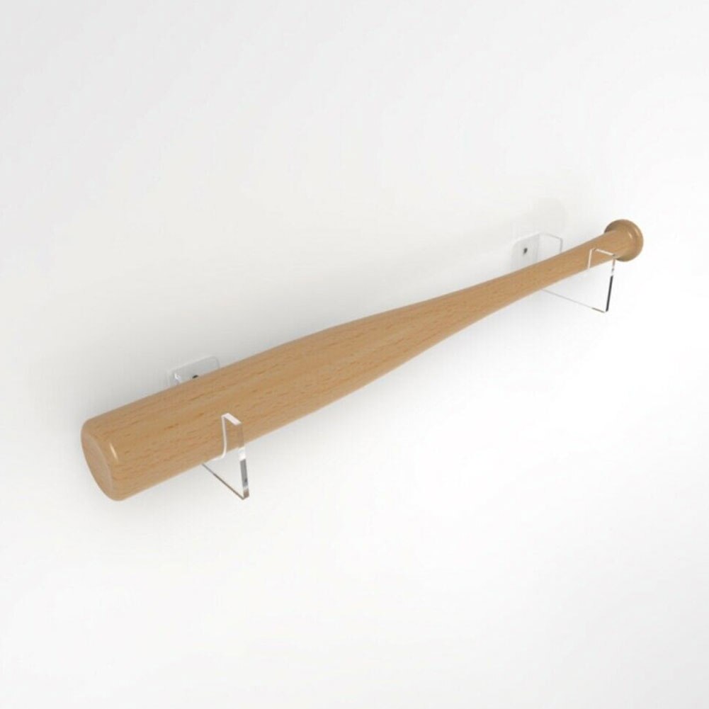 Baseball Bat Holder - 2 st - Väggmonterad - Enkel Installation - Genomskinlig Displayhylla