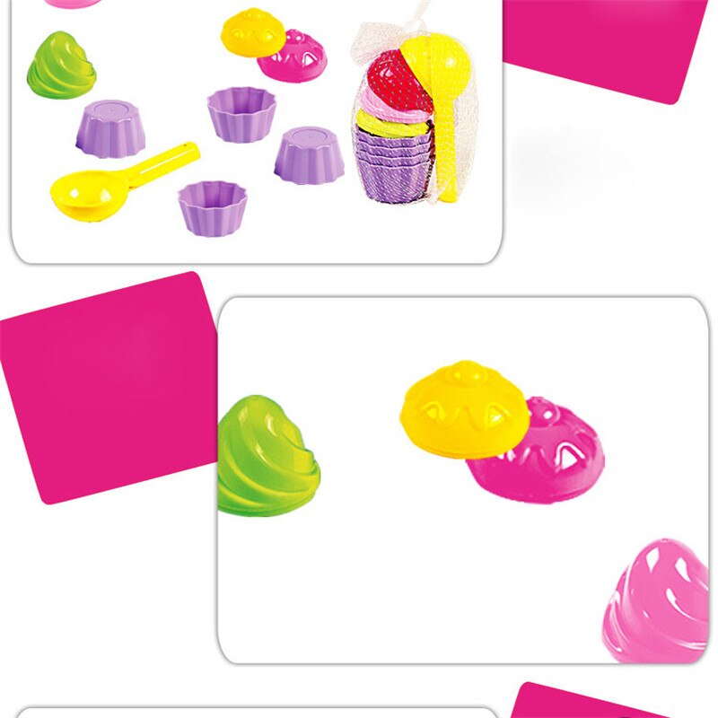 Kids Baby Strand Zand Speelgoed Kleine Cakevorm Lepel Ijs Pudding Strand Zand Baden Spelen Kinderen Outdoor Play 9 stks/set