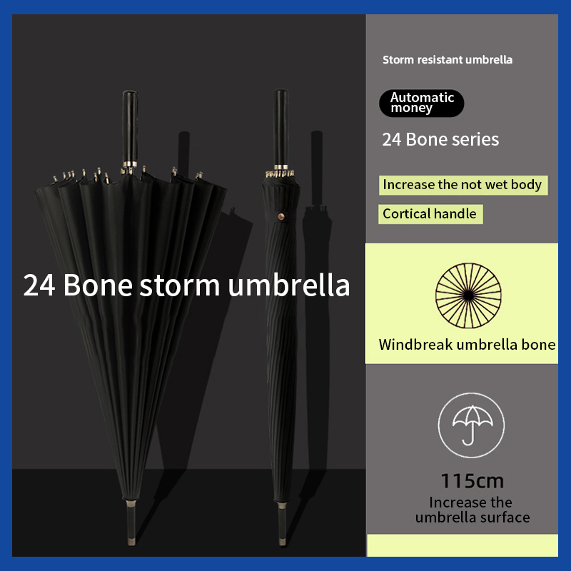 Musan 24 Ribs Long Handle Female UV Umbrella Parasol for Men Integrated Button Automatic Large Wind-Resistant rain umbrella