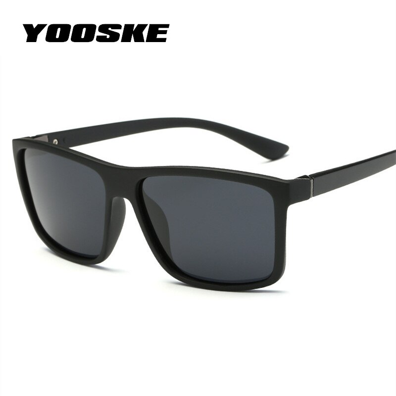 YOOSKE Retro Polarized Sunglasses Men Classic Brand Driving Sun Glasses Male Rectangle Sunglass UV400