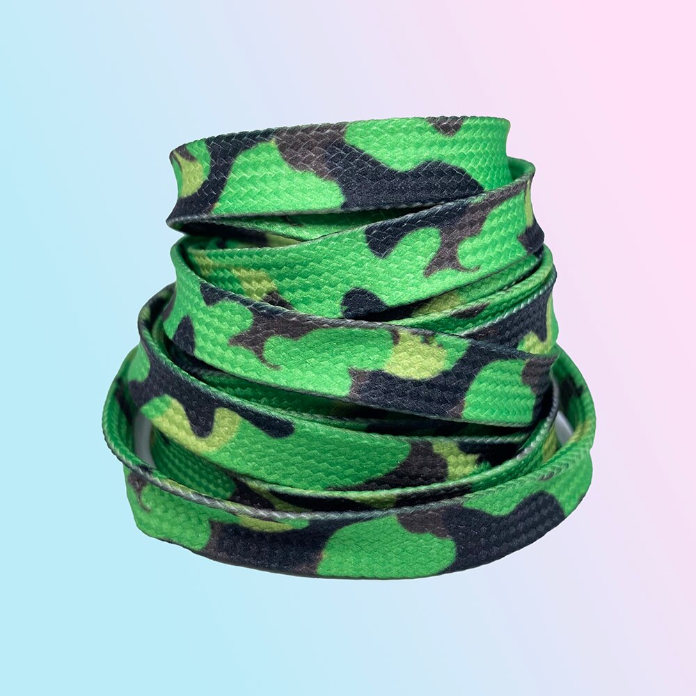 Bunte Schnürsenkel 120CM Breite Spitze Regenbogen Gradienten Druck Flache Leinwand Schuh Spitze Schuhe lässig Chromatische Farbe Schnürsenkel Für Turnschuhe: Grün