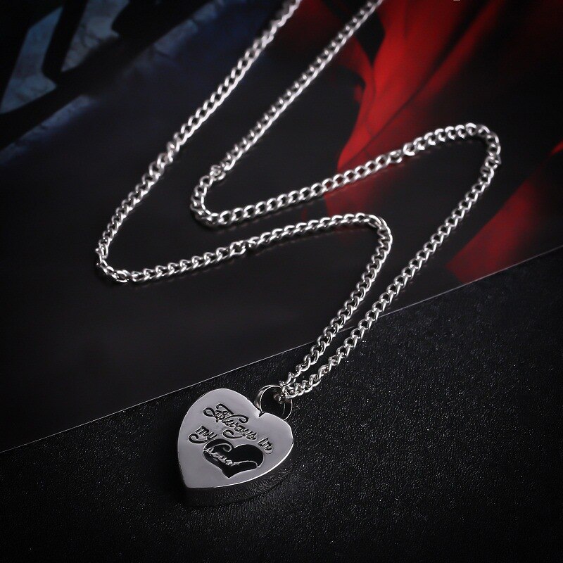 Always In My Heart Two Tone Locket Heart Cremation Memorial Ashes Urn Necklace Jewelry Keepsake Pendant
