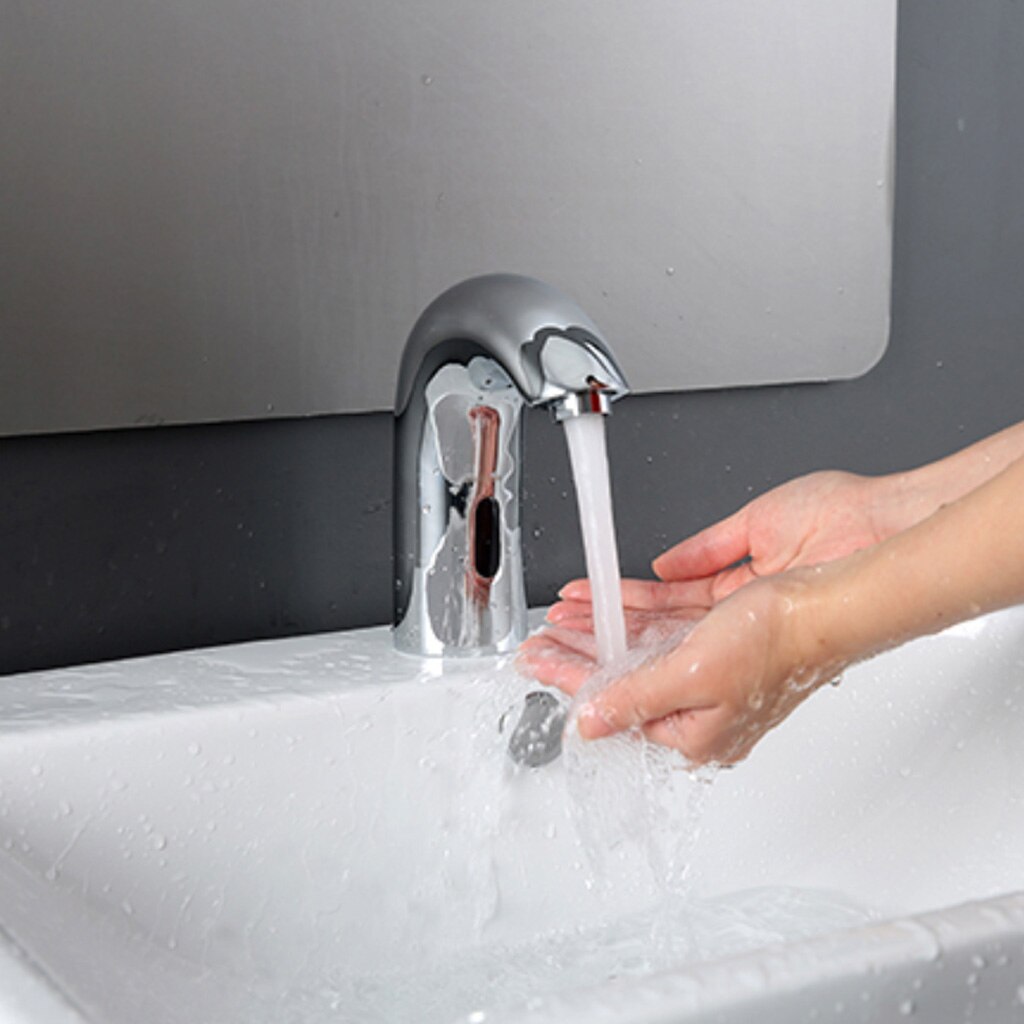 Automatisk legeringssensor vask håndvaskarmatur håndfri berøringsfri automatisk enkelt koldt vandhane