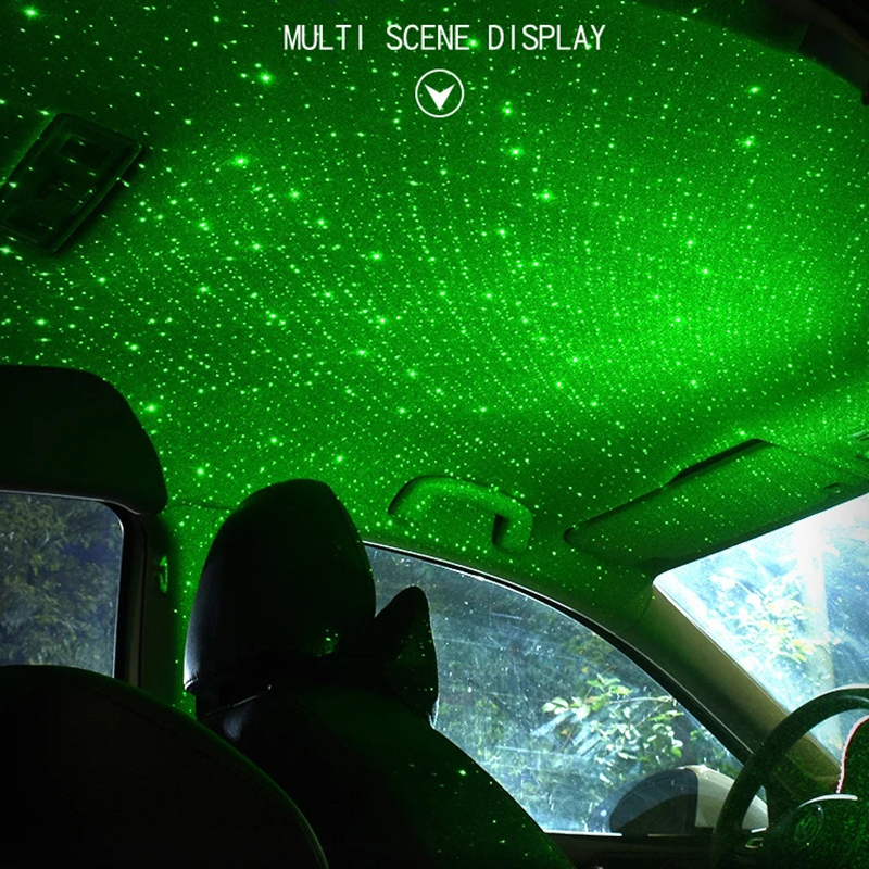 Mini proyector de estrellas de techo de coche USB, luz nocturna de cielo estrellado LED, ambiente, lámpara de galaxia, decoración de techo romántica para habitación, , 5V