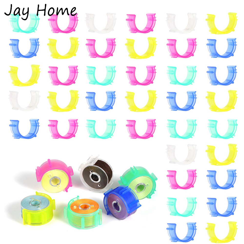 10/40Pcs Sewing Bobbin Clips Plastic Bobbins Thread Spool Holder Clamps for Sewing Machine Embroidery Quilting Accessories