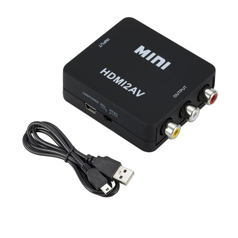 Aankomst Hdmi Naar Av Converter Hd Video Converter Box Hdmi Naar Rca Av/Cvsb L/R Video 1080P Mini Hdmi Naar Av Ondersteuning Ntsc Pal