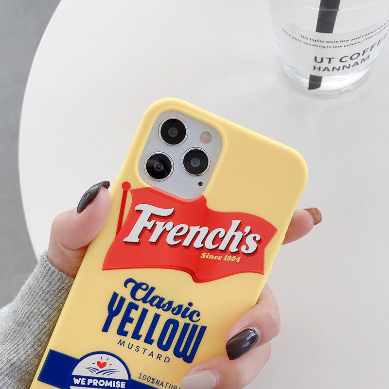 Cute Funny Heinz Tomato Ketchup mustard Protective Case For iphone 14 13 12 11 Pro Max XR 6 7 8 plus luxury cover cases