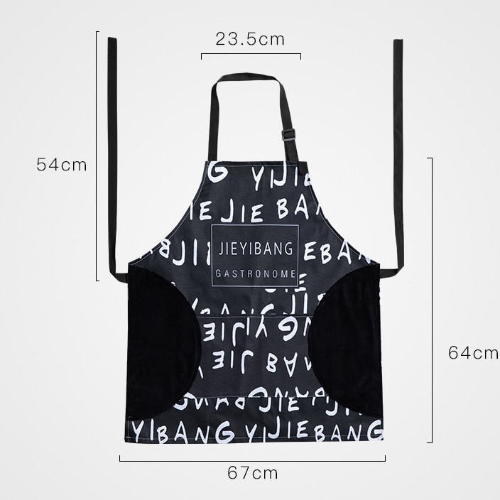 Nordic-Style Black and White Apron Kitchen Waterproof Oil-Proof Women's Overalls Men's Overalls Restaurant Shop Hand: D