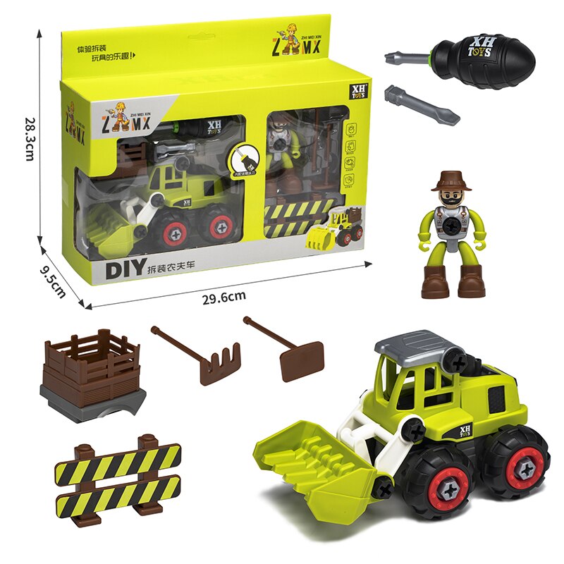 3D Puzzle Nut Disassembly Unloading Engineering Truck Excavator Bulldozer Child Screw Boy Tool Education Toy Car Model