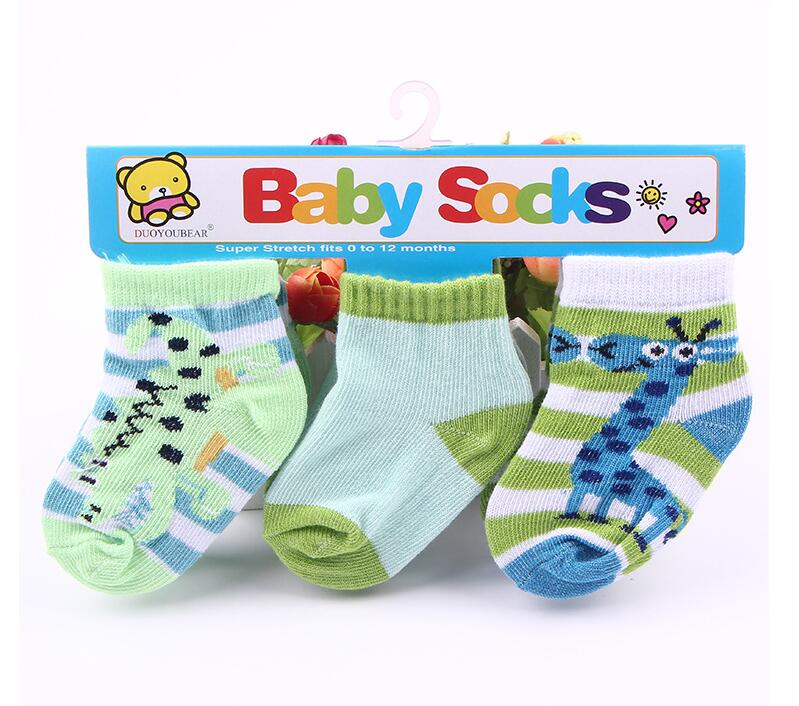 3 Pair/Lot Lovely Spring Autumn Baby Kids Socks Infant Girls Boys Soft Striped Floral Brand Children newborn