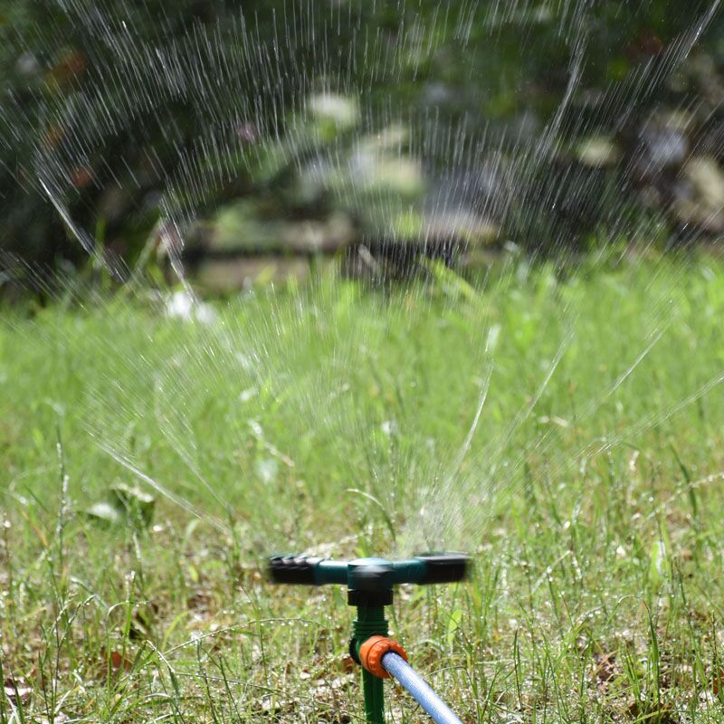 Vattenmunstycke trearmad trädgårdssprinkler bevattningshuvud gräsmatta 3 munstycke vattensprinkler trädgårdssprinkler vatten hållbar roterande 1 st
