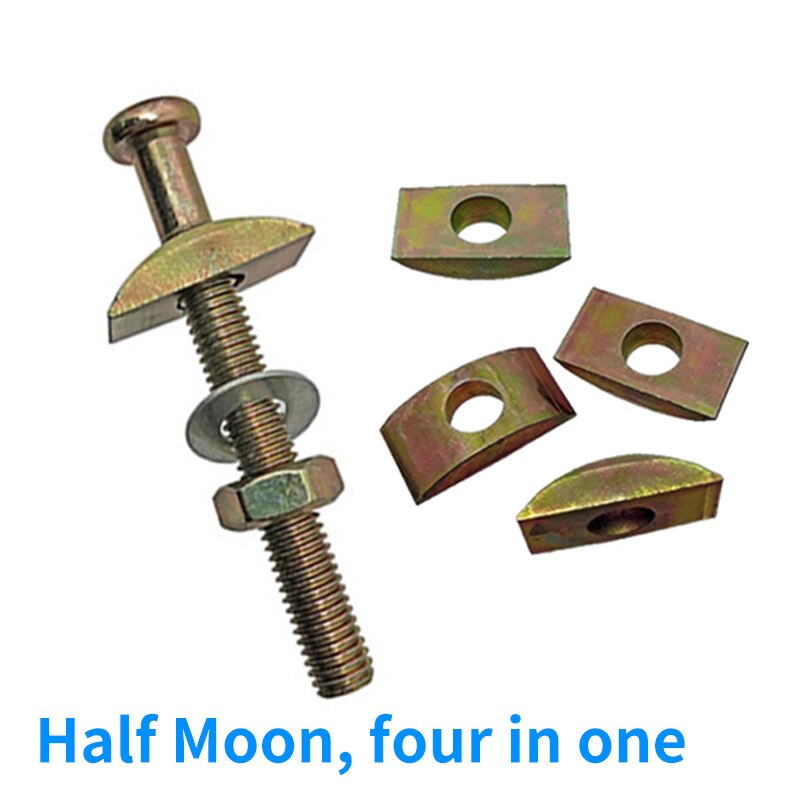 Half Moon four-in-one hardware nightstand connection piece closet shoe bed assembly piece meniscus Half Circle cushion nut