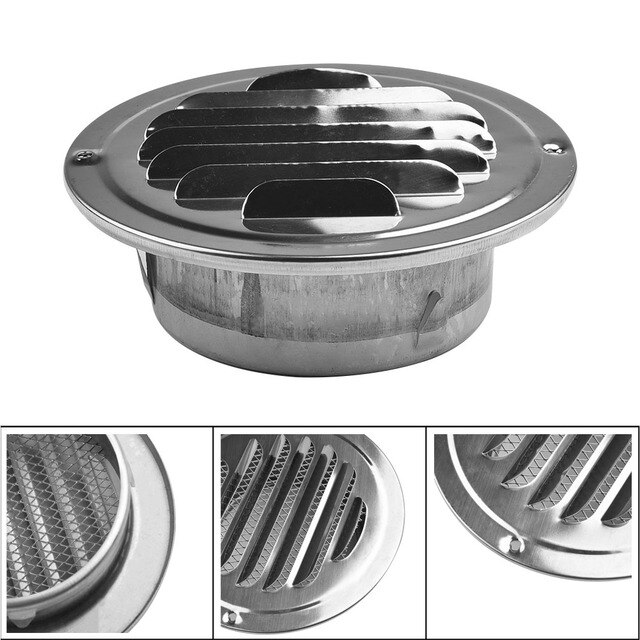 Roestvrij Staal Buitenmuur Air Vent Grille Ronde Ducting 80Mm/100Mm/120Mm/160Mm rvs Ronde Louvre Air Vent Air: 2
