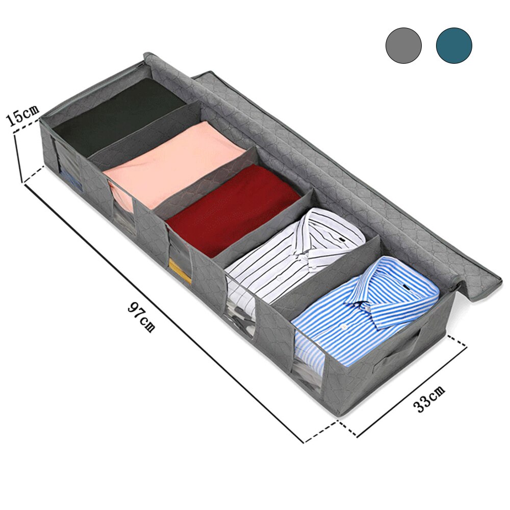 5 Grids Onder Bed Opbergtas Opvouwbare Kleding Opbergdozen Stofdicht Thuis Garderobe Organizer Vel Kleding Rangement Doos