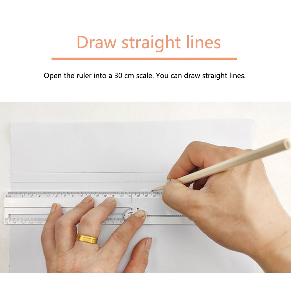 DIY Measuring Tool Math Geometry Protractor Gauge Accessories ABS 180 Degree Portable Office School Angle Ruler Multifunction