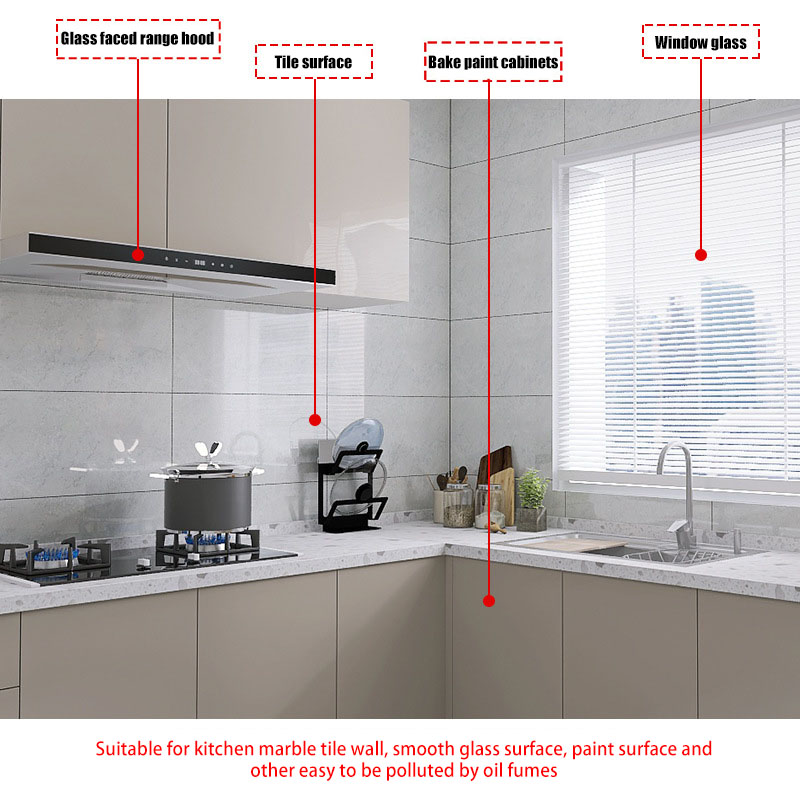 Waterproof Wall Stickers Transparent Adhesive Wall Wallpaper Electrostatic Adsorption Kitchen Oil Pollution Prevention Sticker