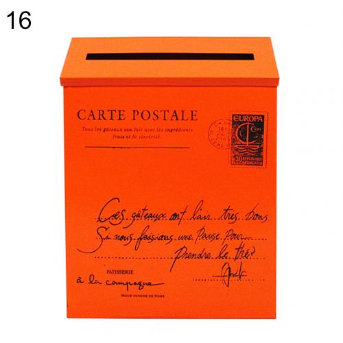 ! Retro Metal Mailboxes Wall Mounted Mail Box Mailbox Bucket Newspaper Letter Box Post Garden Decoration Supplies: 16