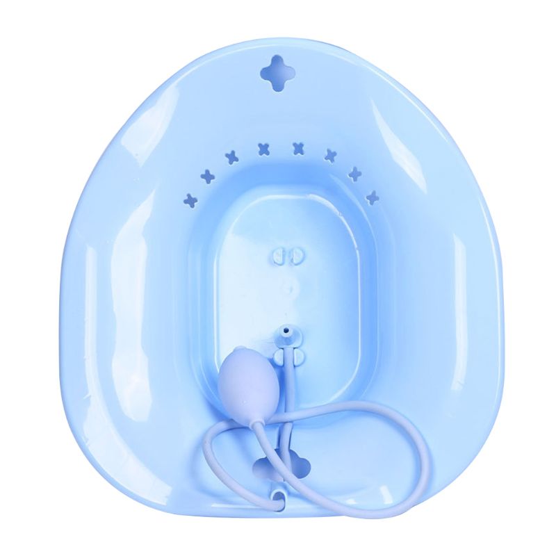 Squat Closestool Sit Basin Bath Wash Butt Basin Woman Confinement Basin Cleaner: Blue