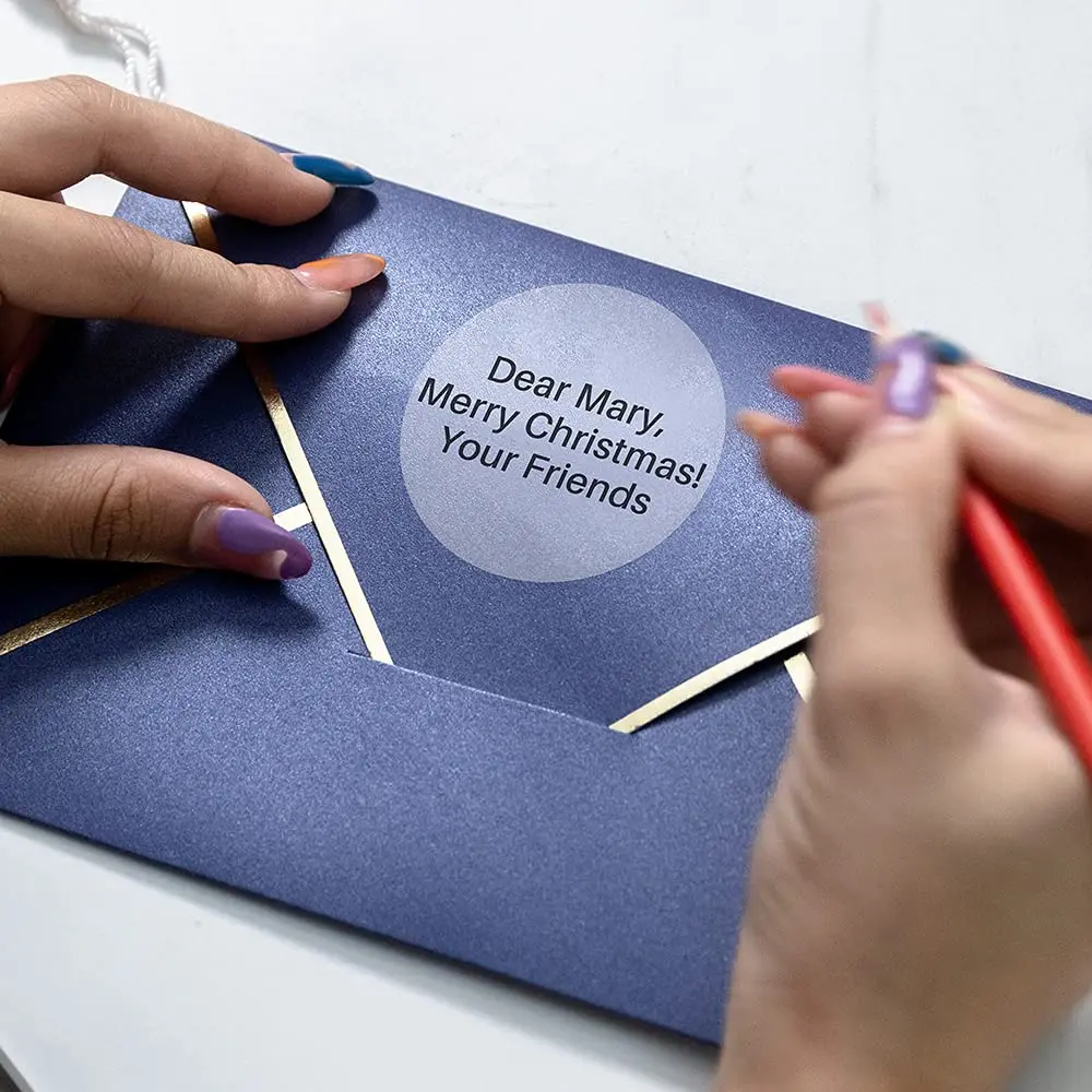 Phomemo Clear Transparent Square Round Labels Paper for Phomemo M110 M220 M221 Printer Thermal Sticker Printable Paper 40x30mm