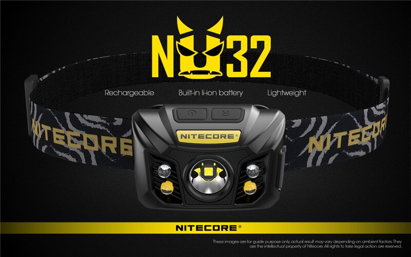 Nitecore Koplamp NU32 Cree XP-G3 S3 Led 550 Lumen Hoge Prestaties Oplaadbare Koplamp Ingebouwde Li-Ion Batterij