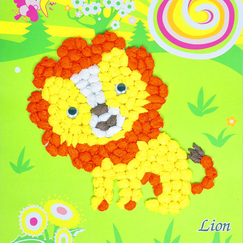 Child Toy DIY Hairball Sticky Paper Painting Kindergarten Toy Material Package Children Toy Toys Girl Crafts