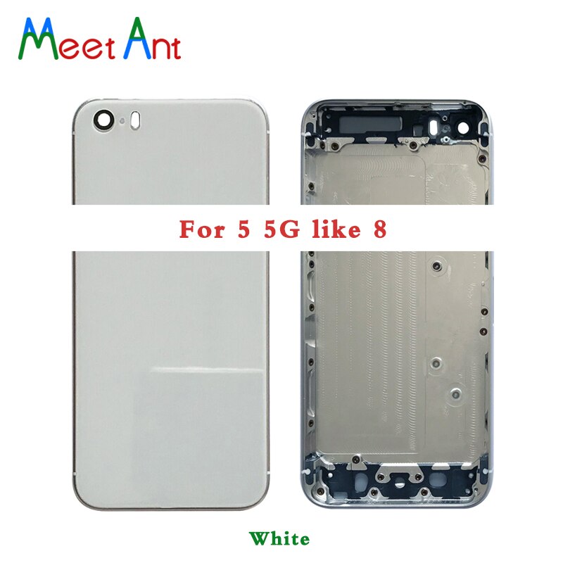 Aaa-achterkant voor iphone 5, 5g, 5sse , zoals 8 behuizing, batterijdeksel, achterdeur, chassisframe + batterijsticker en gereedschap