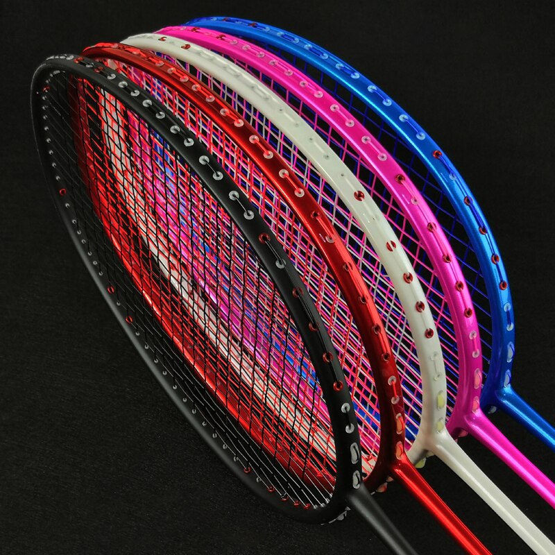 Lightest 100 Carbon Fiber Badminton Rackets String Max Tension Training Racquet With Bag Speed Sports Adult Training Racquet -40