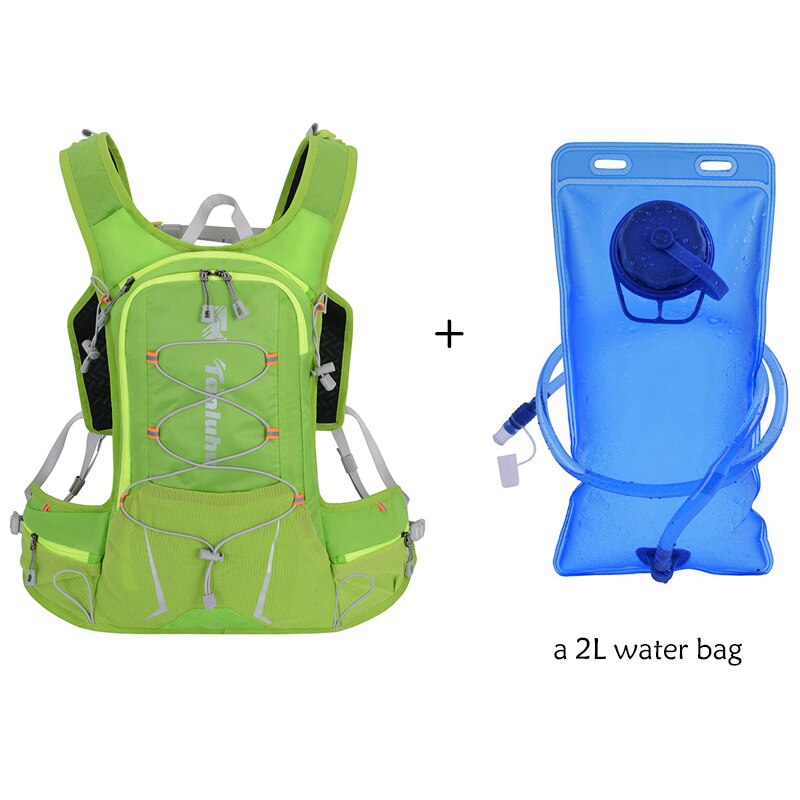 15L Outdoor Fietsen Hardlopen Rugzak Mannen Vrouwen Water Rugzak Ultra Licht Fietsen Ademende Cross Country Marathon: green 1