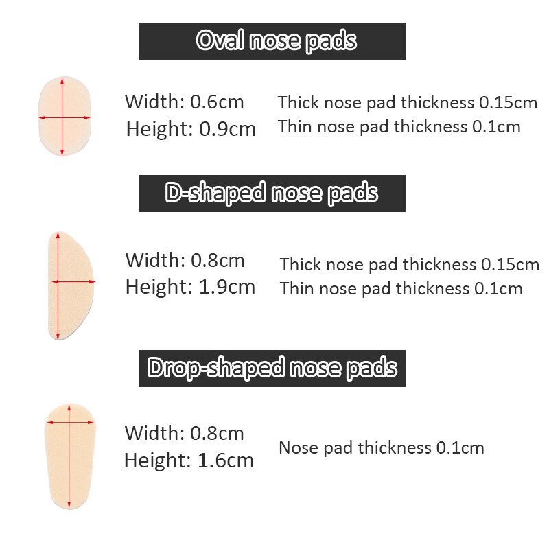 Blødt skum/silikone næsepuder selvklæbende briller eva næsepuder anti-slip briller ingen makeup næse puder briller næse puder
