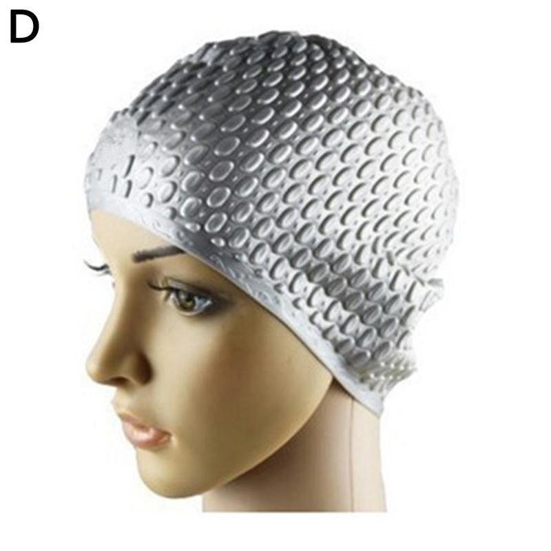 Swimming Caps Men and Women Waterproof Large Ear Plug hats Protect Swim Swimming Supplies Silicone Cap Swimming X9L3: D