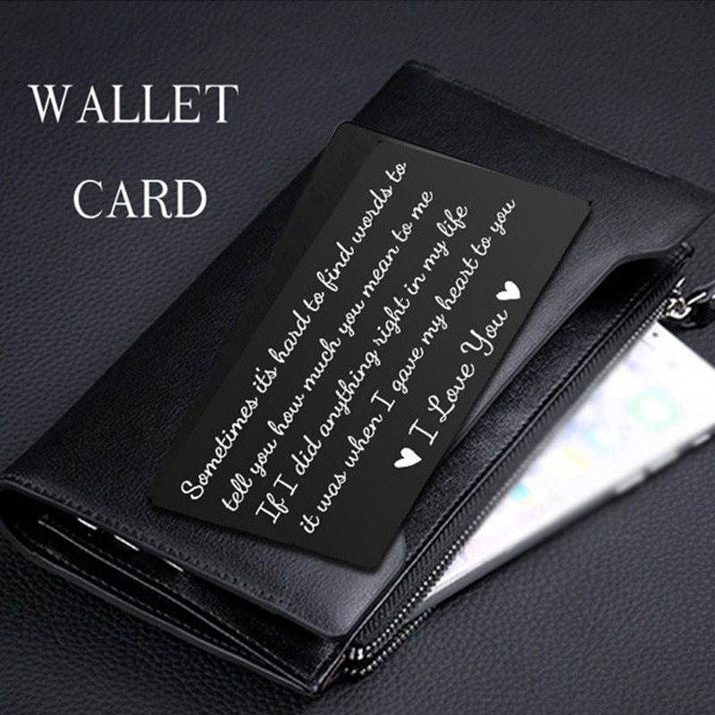 Year Love Note Boyfriend Engraved Wallet Cards Inserts Anniversary party favors Christmas for Husband Men