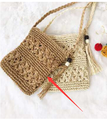 3 de las mujeres bolsa de paja de mimbre tejido bolso verano playa bolsas de vacaciones de playa Casual hecho a mano monederos: Sq Khaki